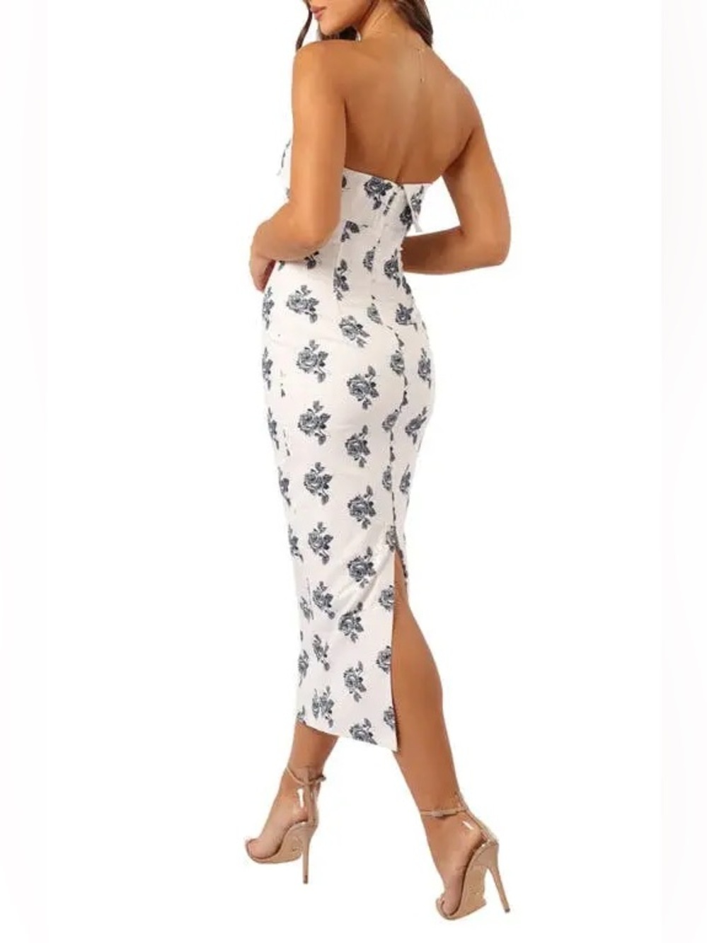 Petal & Pup Toni Floral Strapless Midi Dress B581 - Picture 3 of 6